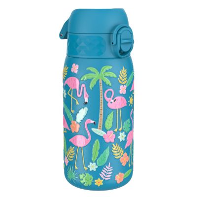 Бутилка за вода Ion8 Print, метална, 400ml, ФЛАМИНГО