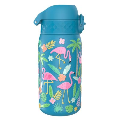 Бутилка за вода Ion8 Print, метална, 400ml, ФЛАМИНГО