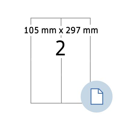 Етикети TopStick 8723, 105х297mm, 100л. (200бр)