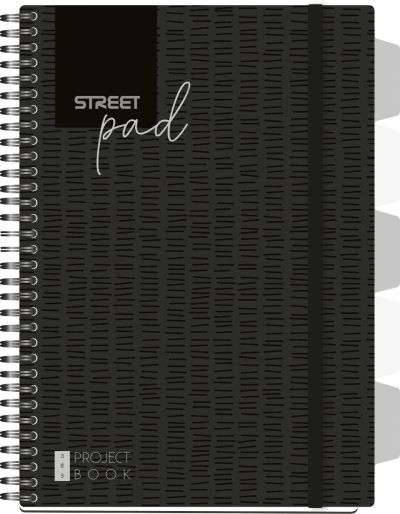 Тетрадка Street Pad, А4, спир, PP, 100л, МК, черна