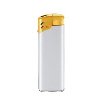 Пластмасова пиезо запалка Unilite U-828, бял/жълт