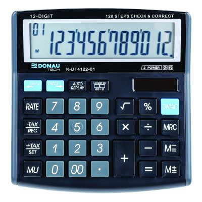 Наст. калкулатор Donau Tech 4122, 12 разр., черен