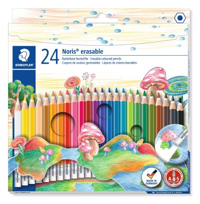 Цветни моливи Staedtler Noris 144 50 с гума, 24 цвята