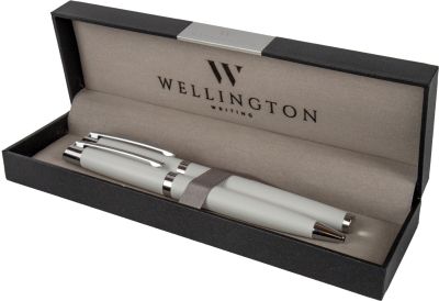 Комплект Wellington Liberty, химикалка и ролер, БЯЛ