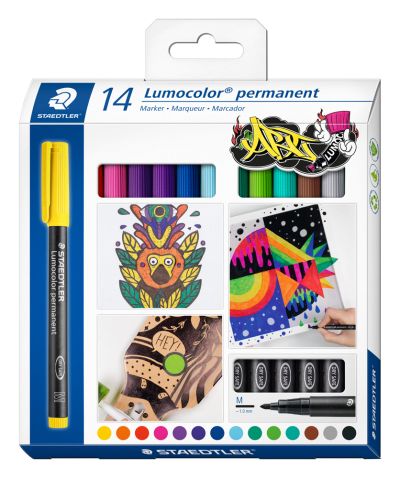 Комплект маркери Staedtler Lumocolor 317 OHP M, 14 цвята