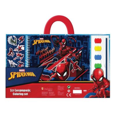 Комплект за рисуване с акварелни боички, spiderman