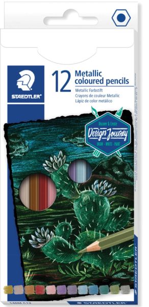 Цветни моливи Staedtler  Design Journey 146 Metallic, 12 цвята