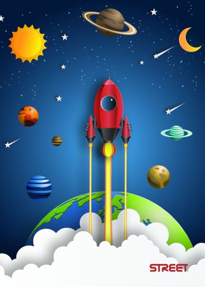 Тетрадка Street, А4, ШР, 54л, Stars