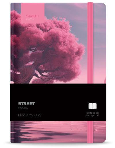Бележник с ластик A5 Street, твърда корица, 96 листа, JOURNEY