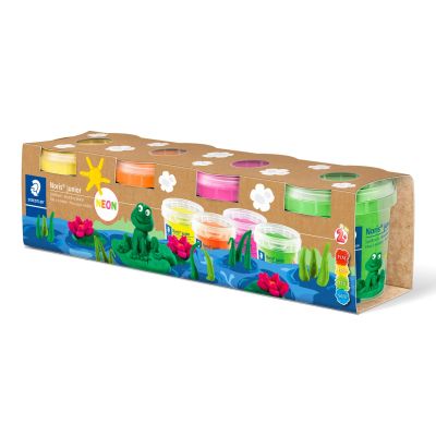Тесто за моделиране Staedtler Noris Junior, 4 цвята x130g, НЕОНОВИ ЦВЕТОВЕ