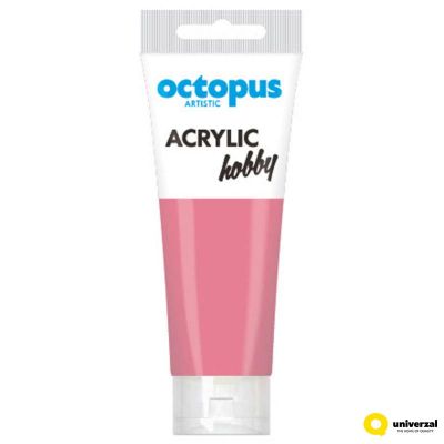Акрилна боя Octopus Hobby, в тубичка 75ml, розова