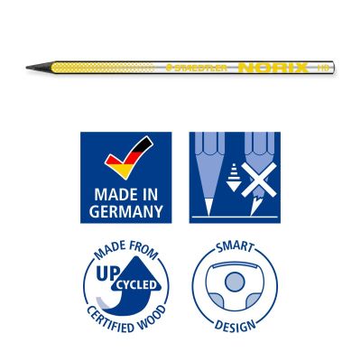 Молив Staedtler Norix 181 HB, 2 броя + гума+острилка, ЗЕЛЕН