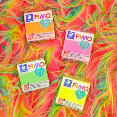 Полимерна глина Staedtler Fimo Effect,57g, неон розов 201