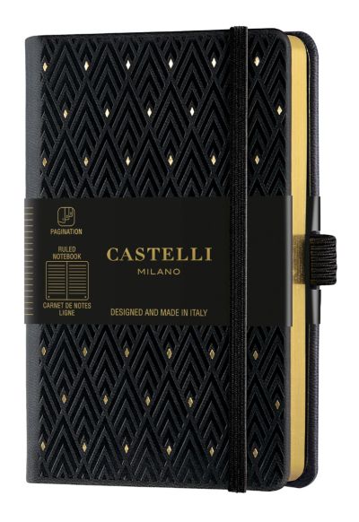 Бележник Castelli C&G, 9x14cm, лин, Diamond Gold
