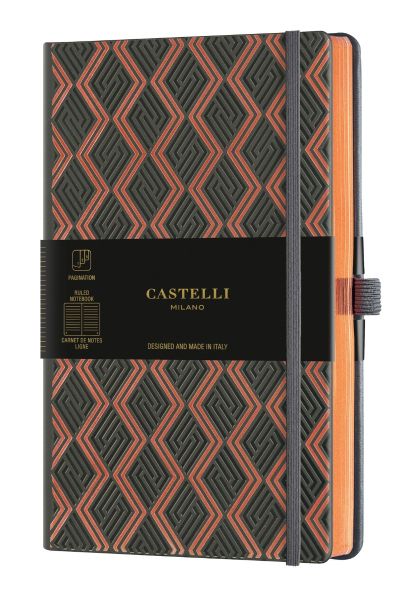 Бележник Castelli C&G, 9x14cm, лин, Greek Copper