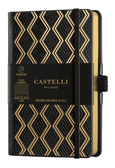 Бележник Castelli C&G, 9x14cm, лин, Greek Gold