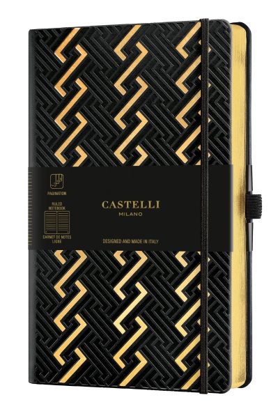 Бележник Castelli C&G, 9x14cm, лин, Roman Gold