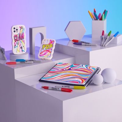 Комплект перманентни маркери Sharpie Glam Pop, F, 24 цвята
