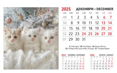 Настолна пирамидка ПП, 12-листова, 16х10 cm, котета