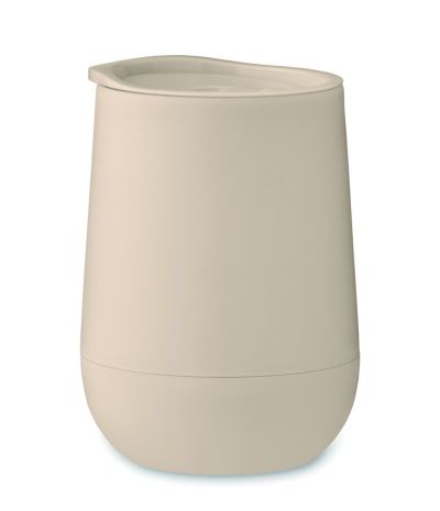 Чаша Go, двустенна, с капак, PP, 300ml, БЕЖОВ