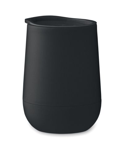 Чаша Go, двустенна, с капак, PP, 300ml, ЧЕРЕН
