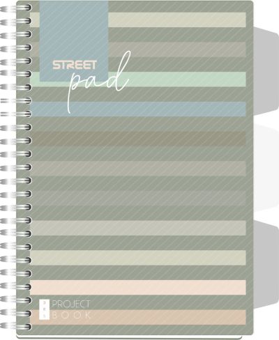 Тетрадка Street Pad, А5, спирала, PP, 100 листа, МК, stripes 3e