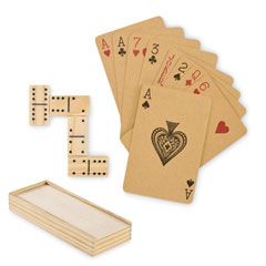 Комплект домино и карти за игра в MDF кутия