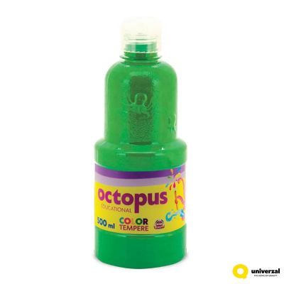 Темперна боя Octopus, 500мл в бутилка, свзелена