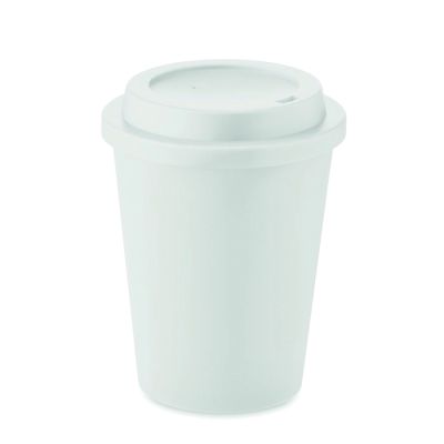 Пластмасова чаша с капак Nola, 300ml, бяла