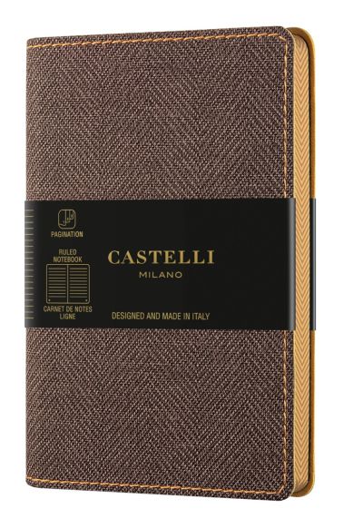 Бележник Castelli Harris, 9x14cm,лин,Tobacco brown