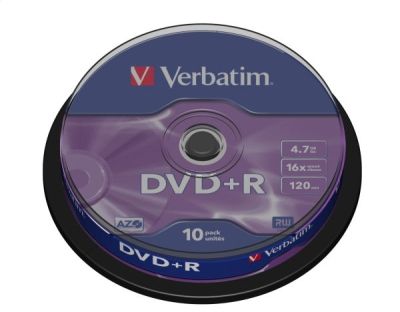 DVD+R Verbatim 4.7GB, 16x, оп10 на шпиндел
