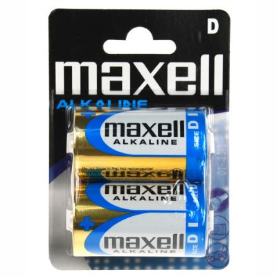 Батерия Maxell, LR20, алкални, 2 броя, блистер