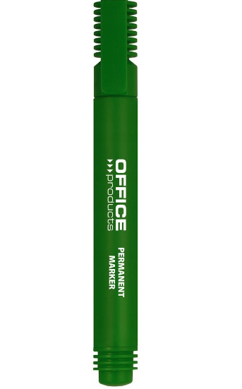 Перманентен маркер Office Products, объл връх, зелен